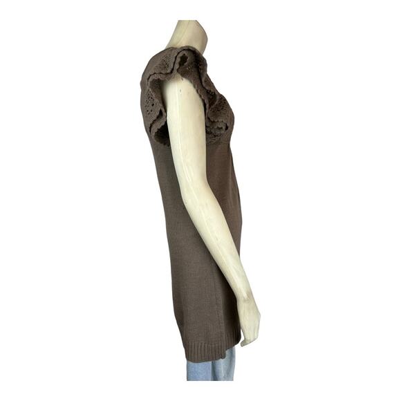 Sweater Dress Tunic Crochet Knit Mak B. 90s Y2K Cottagecore Fairy granny S - Picture 4 of 13